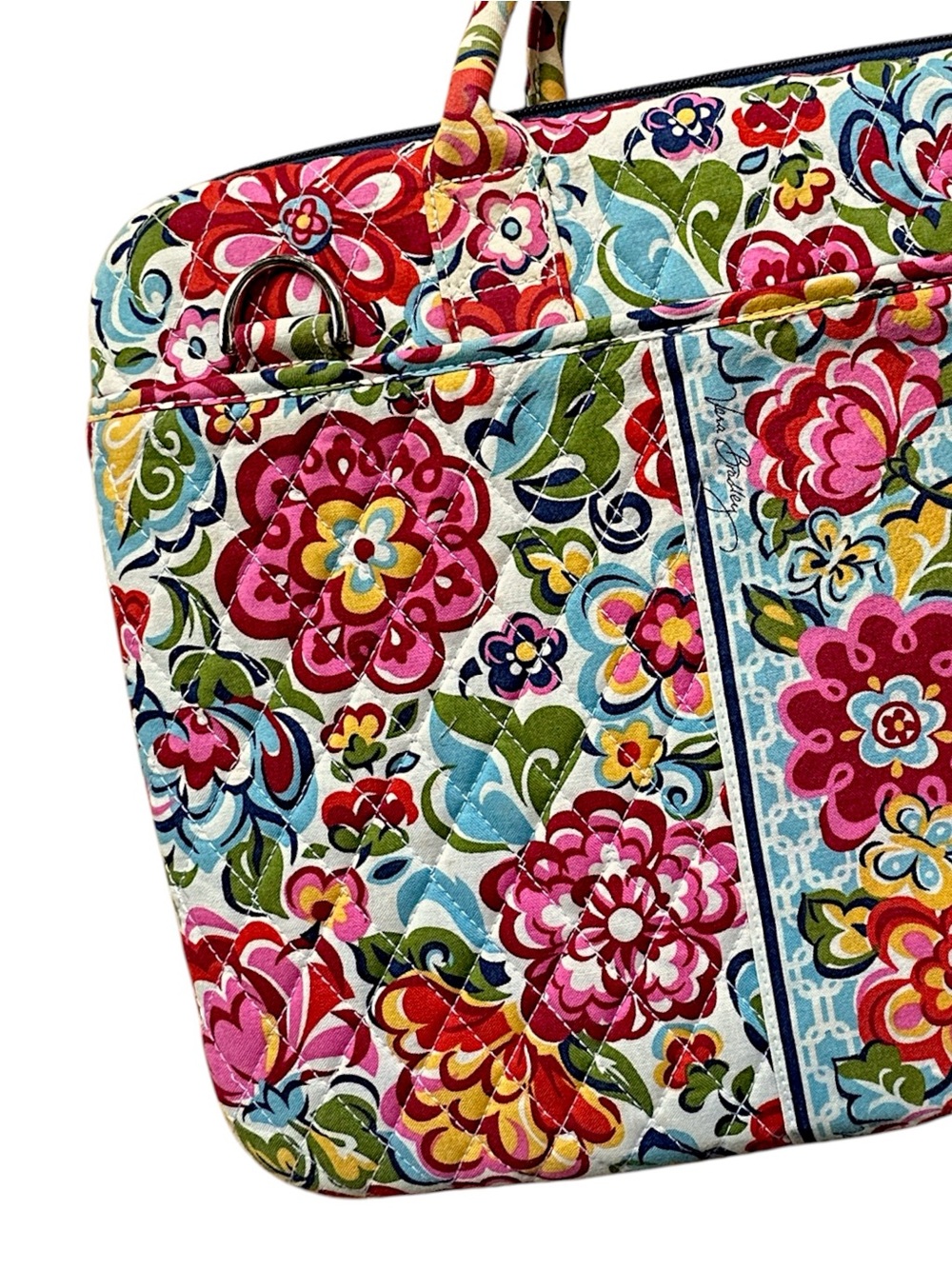 VERA BRADLEY 17” HARD SHELL QUILTED LAPTOP CASE PORTFOLIO HOPE GARDEN - Picture 2 of 15